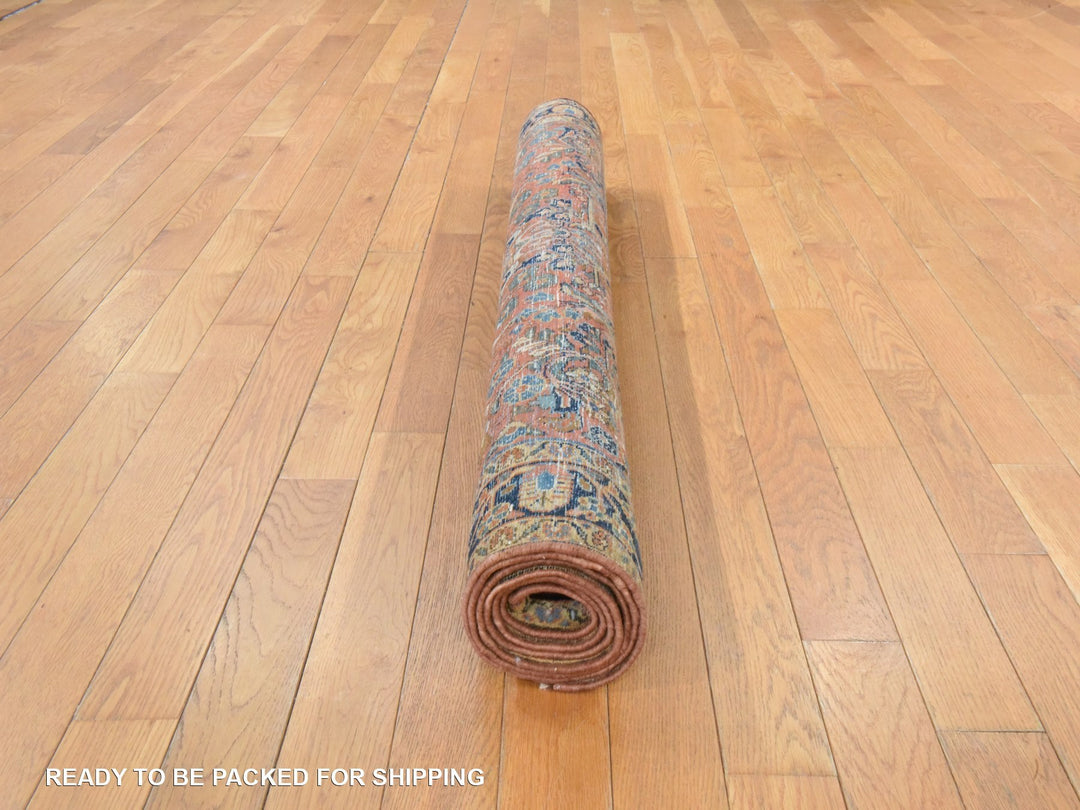 4'2" x 6'9" Vintage Hand Knotted Red Wool Rectangle Oriental Rug - MOA10278618