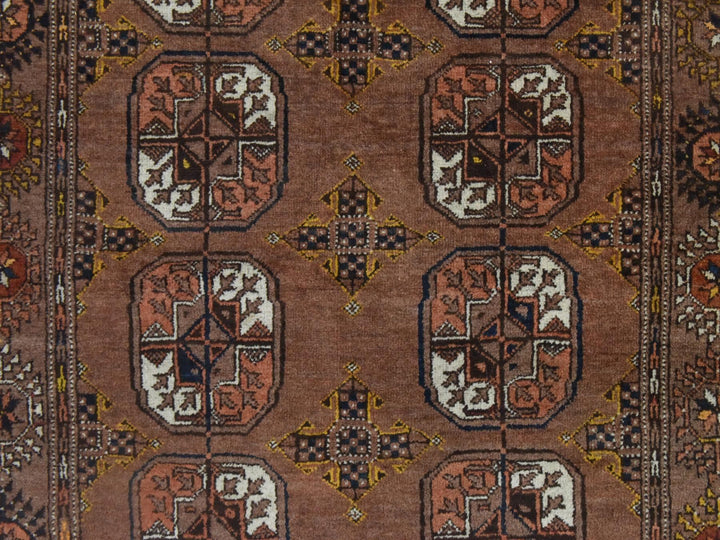 3'9" x 6'9" Vintage Hand Knotted Brown Wool Rectangle Oriental Rug - MOA10278622