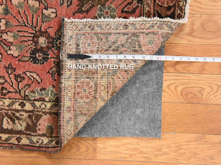 2'9" x 24'2" Vintage Hand Knotted Red Wool Runner Oriental Rug - MOA10278623