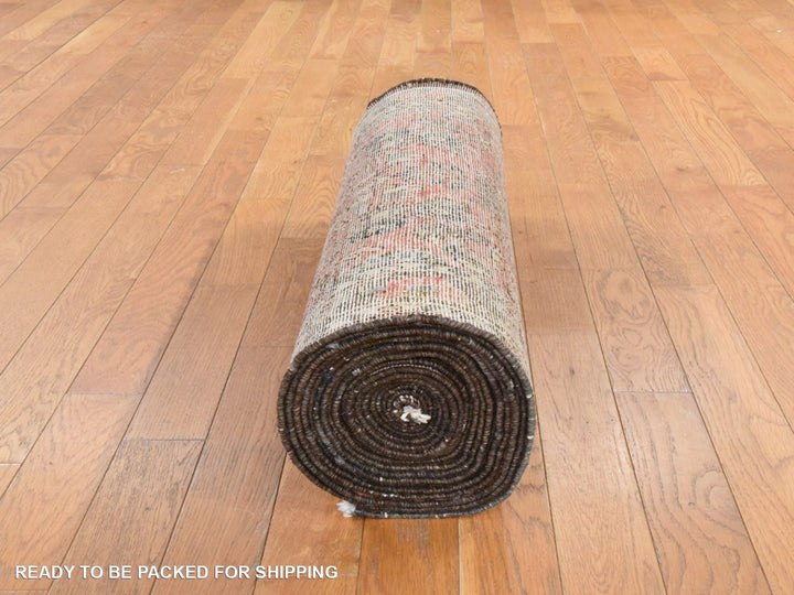 2'9" x 24'2" Vintage Hand Knotted Red Wool Runner Oriental Rug - MOA10278623