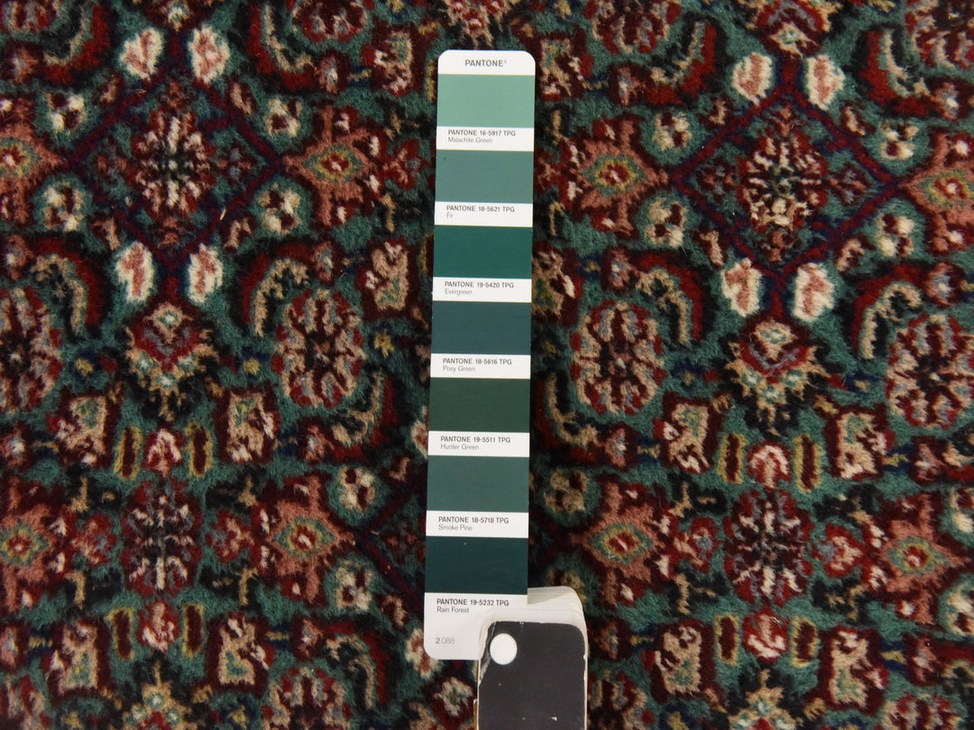 2'5" x 9'6" Vintage Hand Knotted Green Wool Runner Oriental Rug - MOA10278625