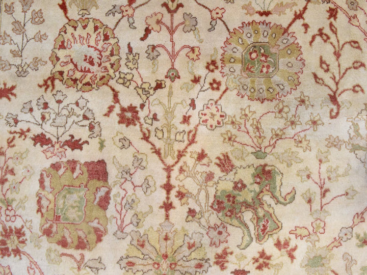 12'1" x 19'1" Vintage Hand Knotted Ivory Wool Rectangle Oriental Rug - MOA10278626