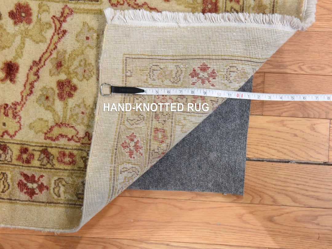 12'1" x 19'1" Vintage Hand Knotted Ivory Wool Rectangle Oriental Rug - MOA10278626
