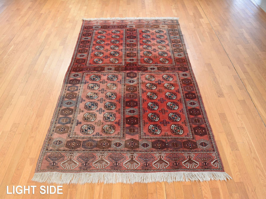 6'3" x 10'3" Vintage Hand Knotted Red Wool Rectangle Oriental Rug - MOA10278628