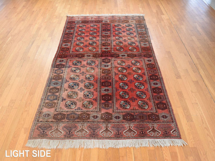 6'3" x 10'3" Vintage Hand Knotted Red Wool Rectangle Oriental Rug - MOA10278628