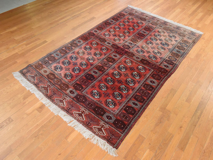 6'3" x 10'3" Vintage Hand Knotted Red Wool Rectangle Oriental Rug - MOA10278628
