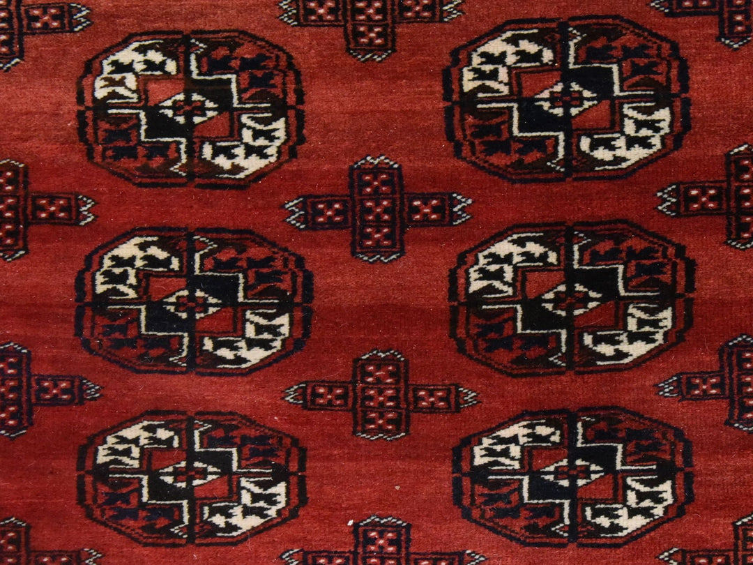 6'3" x 10'3" Vintage Hand Knotted Red Wool Rectangle Oriental Rug - MOA10278628