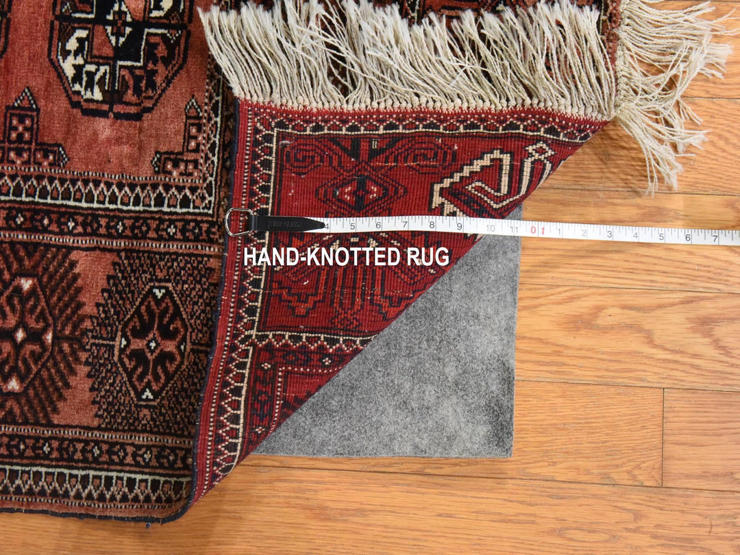 6'3" x 10'3" Vintage Hand Knotted Red Wool Rectangle Oriental Rug - MOA10278628