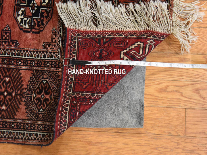 6'3" x 10'3" Vintage Hand Knotted Red Wool Rectangle Oriental Rug - MOA10278628