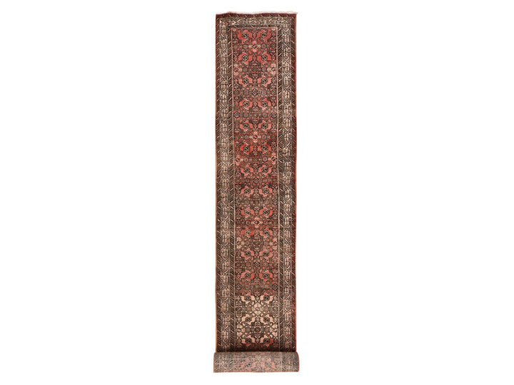 2'9" x 23'6" Vintage Hand Knotted Red Wool Rectangle Oriental Rug - MOA10278629