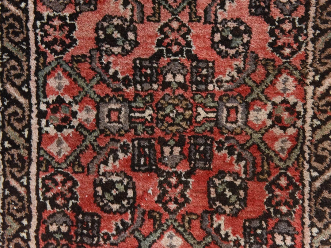 2'9" x 23'6" Vintage Hand Knotted Red Wool Rectangle Oriental Rug - MOA10278629