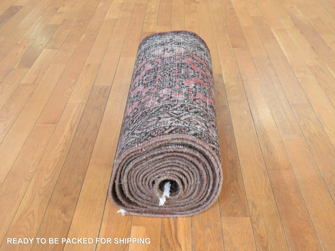 2'9" x 23'6" Vintage Hand Knotted Red Wool Rectangle Oriental Rug - MOA10278629