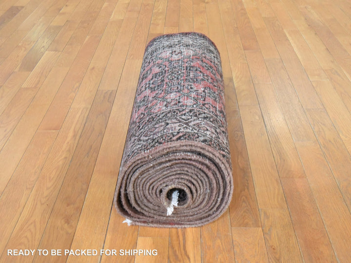 2'9" x 23'6" Vintage Hand Knotted Red Wool Rectangle Oriental Rug - MOA10278629