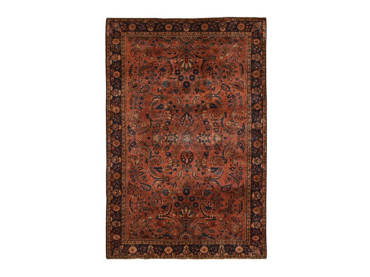 4'3" x 6'4" Vintage Hand Knotted Brown Wool Rectangle Oriental Rug - MOA10278633