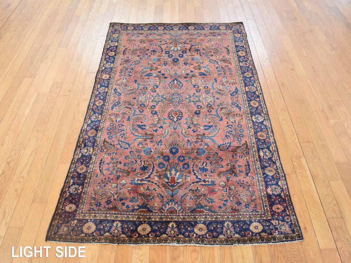 4'3" x 6'4" Vintage Hand Knotted Brown Wool Rectangle Oriental Rug - MOA10278633