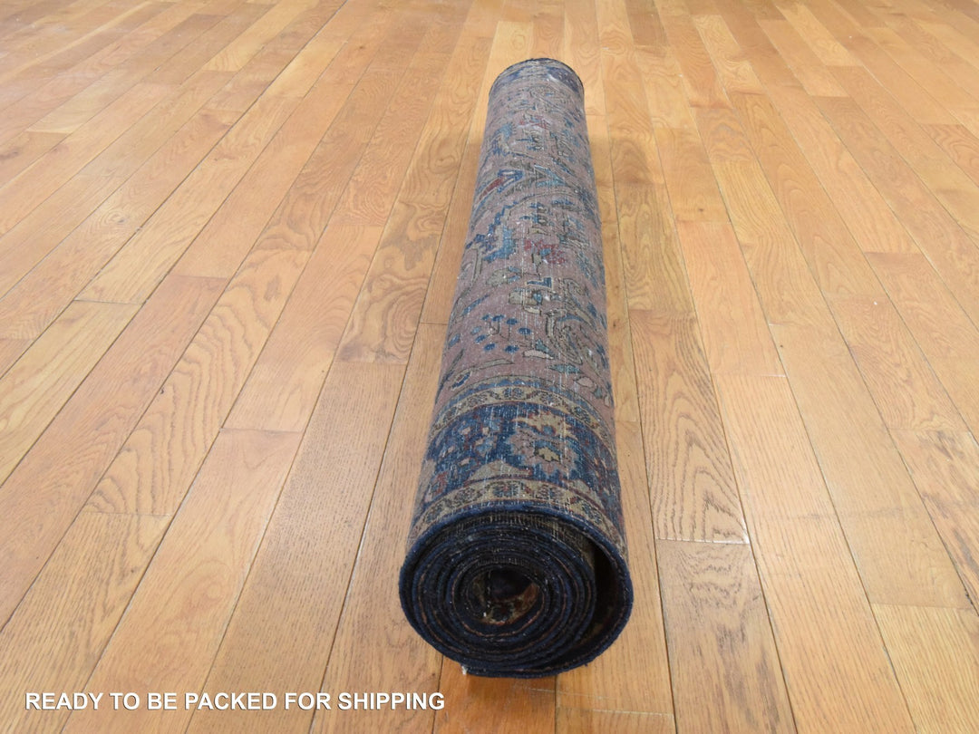 4'3" x 6'4" Vintage Hand Knotted Brown Wool Rectangle Oriental Rug - MOA10278633