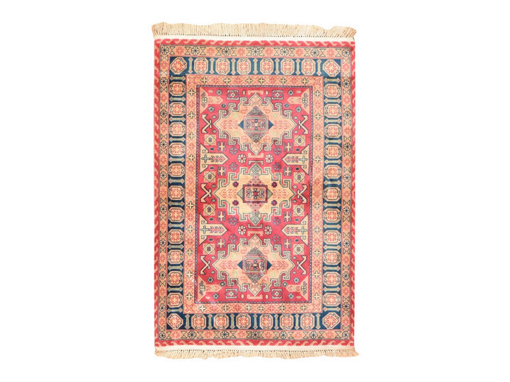 3'10" x 6'0" Vintage Hand Knotted Pink Wool Rectangle Oriental Rug - MOA10278634