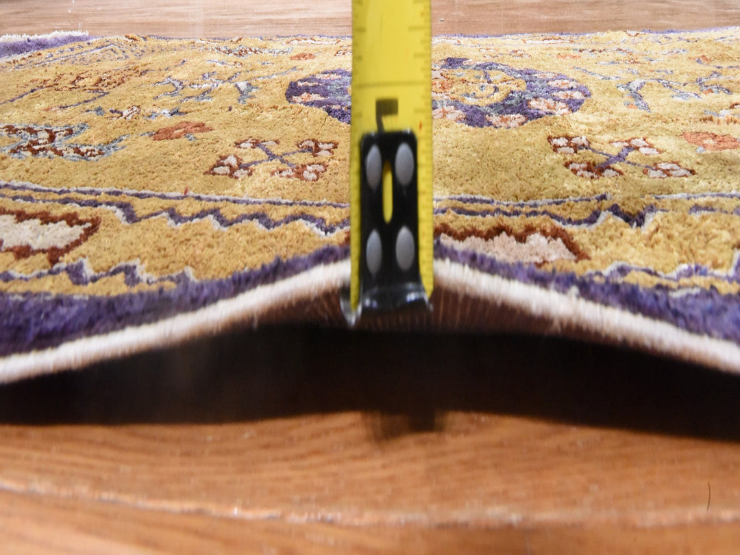 3'0" x 5'0" Vintage Hand Knotted Yellow Wool Rectangle Oriental Rug - MOA10278635