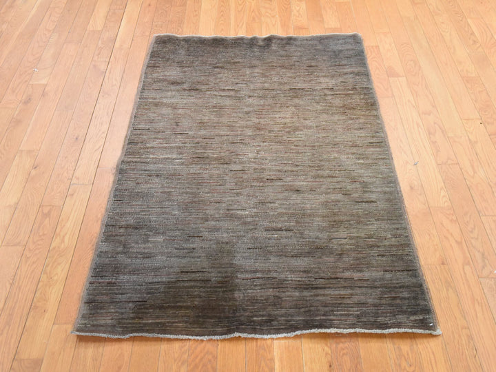 3'2" x 5'1" Vintage Hand Knotted Brown Wool Rectangle Oriental Rug - MOA10278636