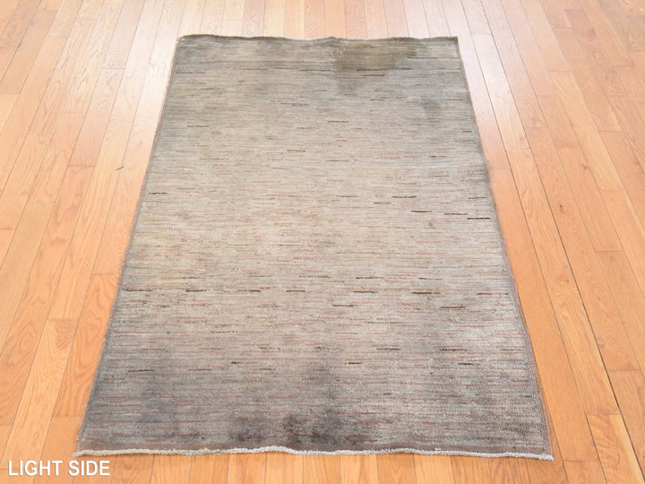 3'2" x 5'1" Vintage Hand Knotted Brown Wool Rectangle Oriental Rug - MOA10278636