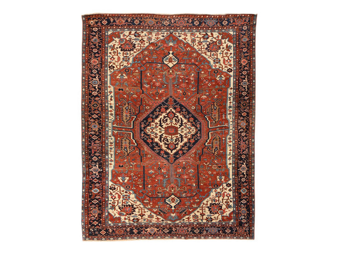 9'3" x 12'3" Vintage Hand Knotted Red Wool Rectangle Oriental Rug - MOA10278638