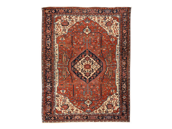 9'3" x 12'3" Vintage Hand Knotted Red Wool Rectangle Oriental Rug - MOA10278638