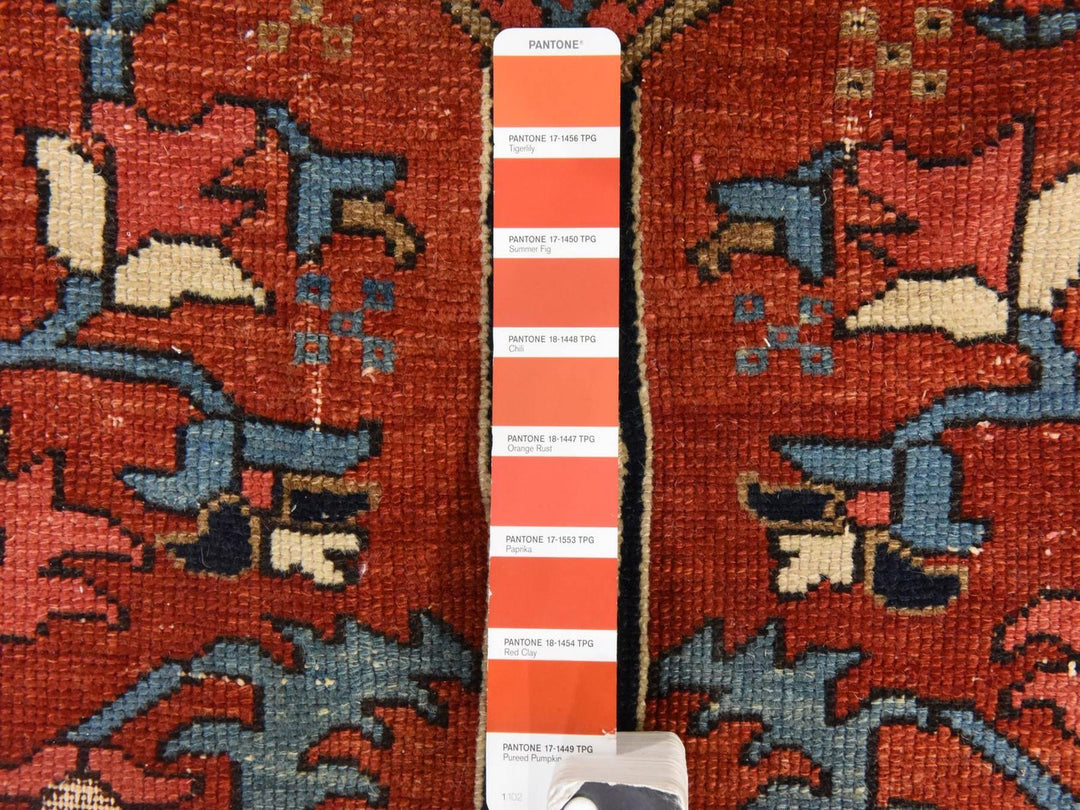 9'3" x 12'3" Vintage Hand Knotted Red Wool Rectangle Oriental Rug - MOA10278638