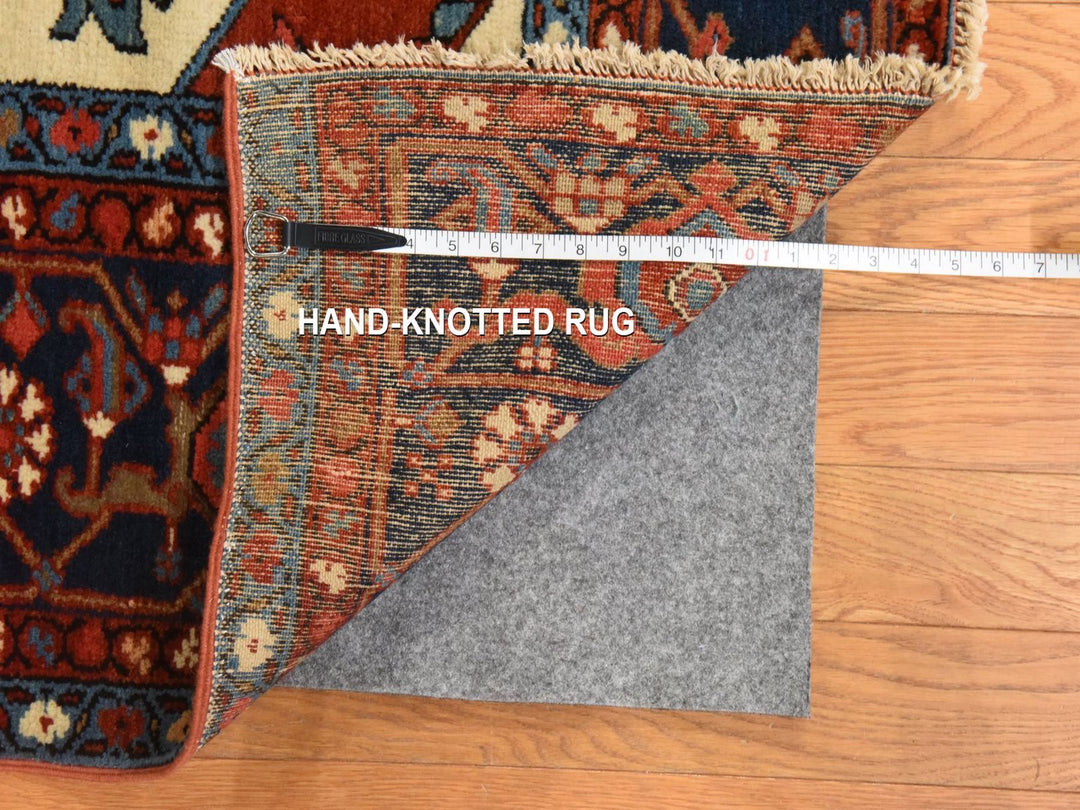 9'3" x 12'3" Vintage Hand Knotted Red Wool Rectangle Oriental Rug - MOA10278638