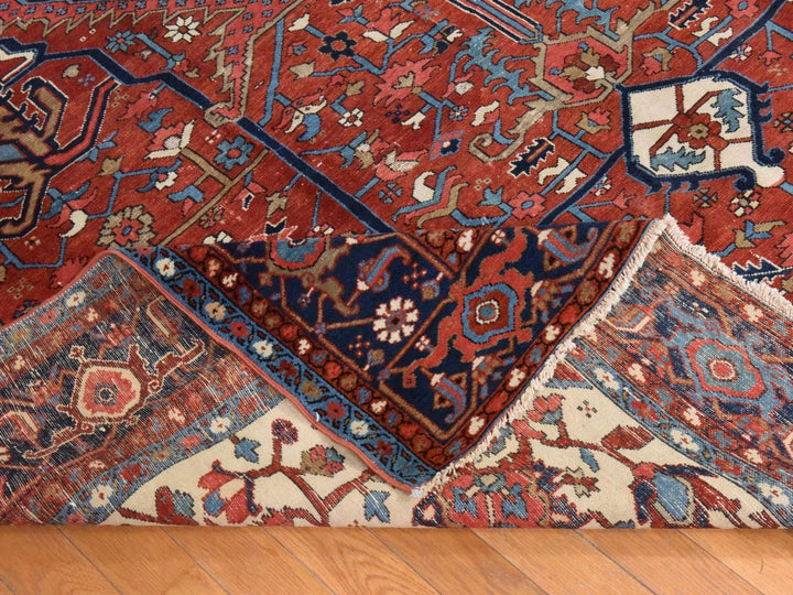 9'3" x 12'3" Vintage Hand Knotted Red Wool Rectangle Oriental Rug - MOA10278638