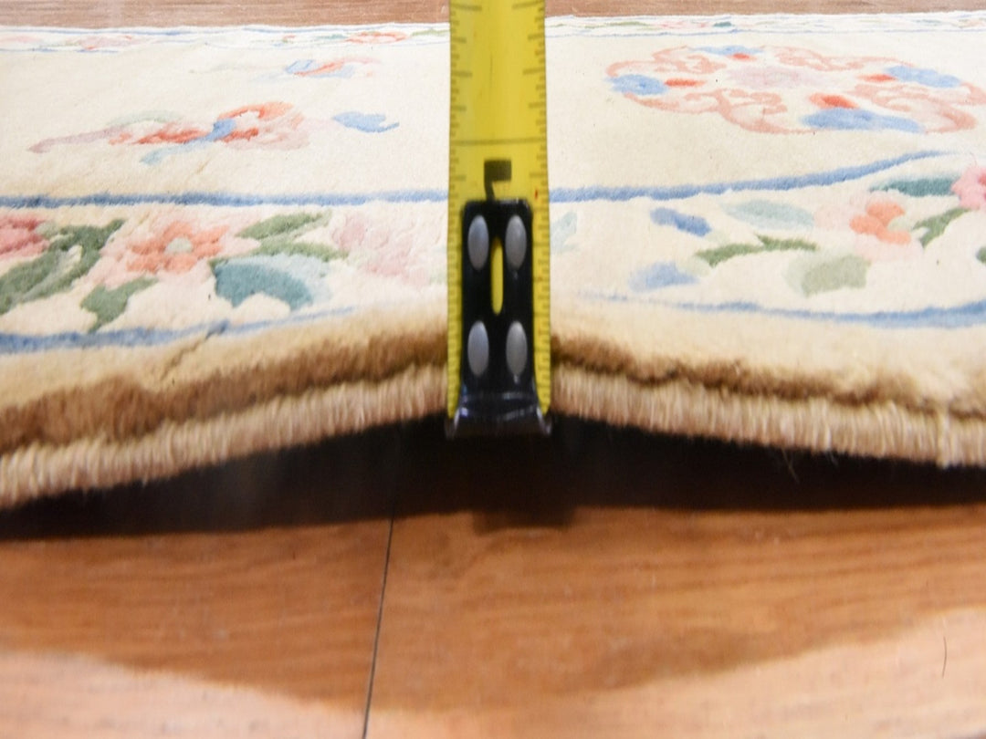 2'3" x 9'5" Vintage Hand Knotted Beige Wool Runner Oriental Rug - MOA10278640