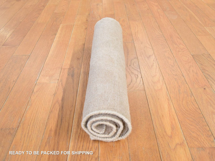 2'1" x 2'10" New Hand Knotted Beige Wool Rectangle Oriental Rug - MOA10278641