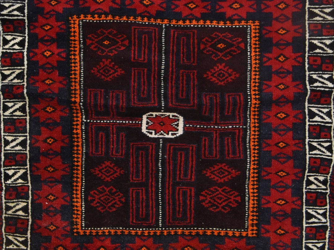 2'6" x 6'1" Vintage Hand Knotted Red Wool Runner Oriental Rug - MOA10278642