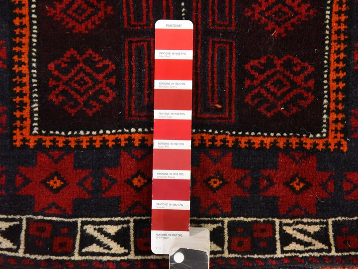 2'6" x 6'1" Vintage Hand Knotted Red Wool Runner Oriental Rug - MOA10278642