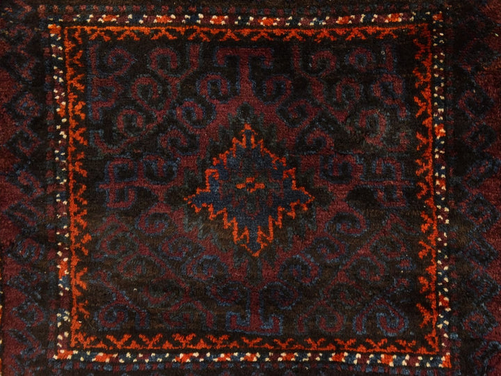 2'3" x 5'4" Vintage Hand Knotted Red Wool Runner Oriental Rug - MOA10278643