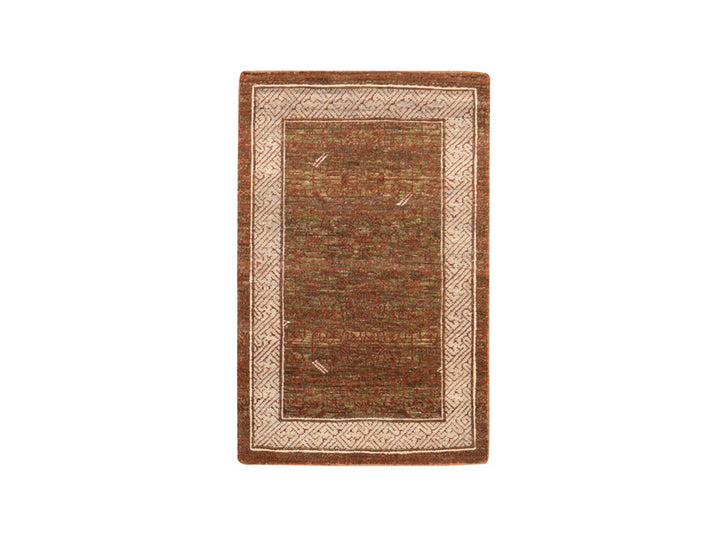 2'0" x 3'2" New Hand Knotted Brown Wool Rectangle Oriental Rug - MOA10278645
