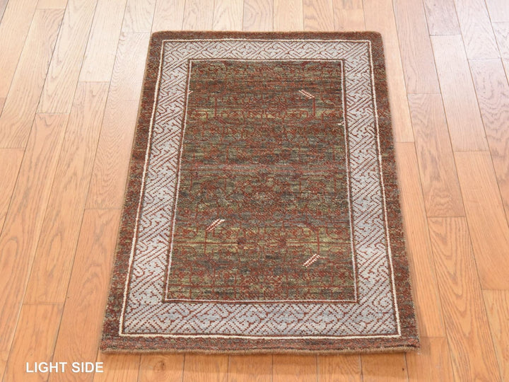 2'0" x 3'2" New Hand Knotted Brown Wool Rectangle Oriental Rug - MOA10278645
