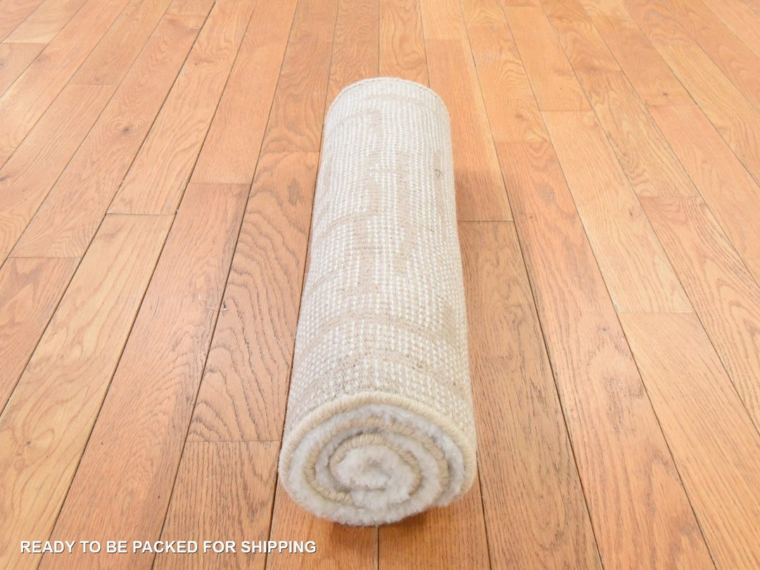 2'0" x 3'0" New Hand Knotted Ivory Wool Rectangle Oriental Rug - MOA10278646