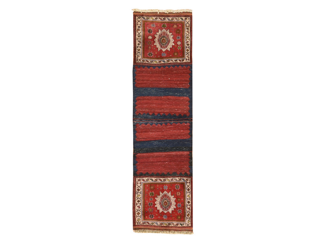 1'9" x 6'6" New Hand Knotted Red Wool Runner Oriental Rug - MOA10278648