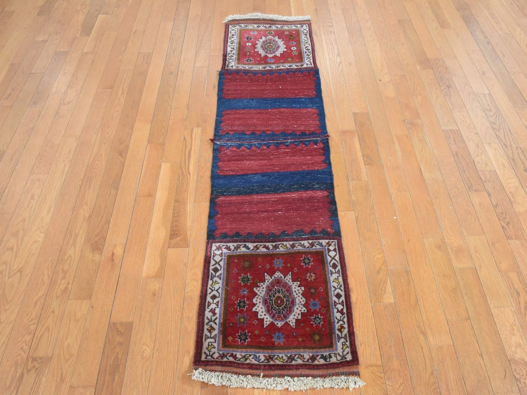 1'9" x 6'6" New Hand Knotted Red Wool Runner Oriental Rug - MOA10278648