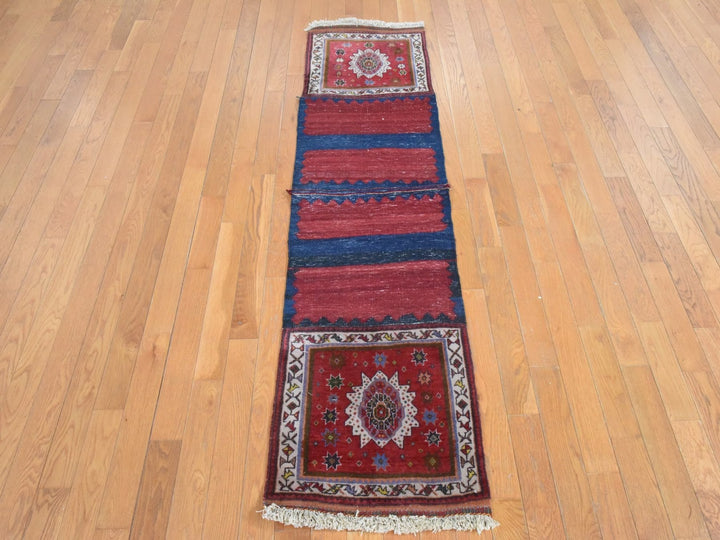 1'9" x 6'6" New Hand Knotted Red Wool Runner Oriental Rug - MOA10278648