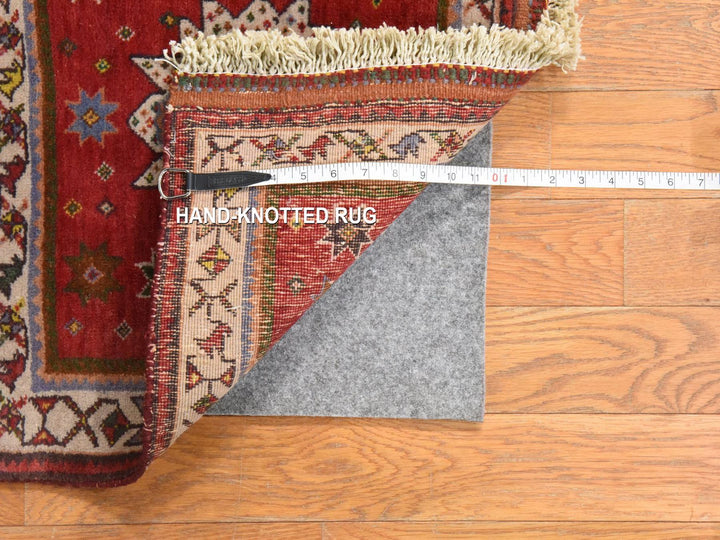 1'9" x 6'6" New Hand Knotted Red Wool Runner Oriental Rug - MOA10278648