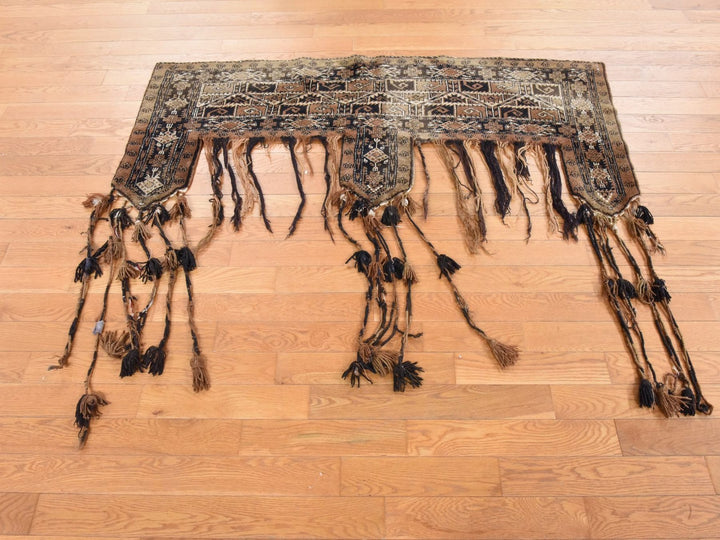 2'3" x 6'6" Vintage Hand Knotted Brown Wool Runner Oriental Rug - MOA10278649