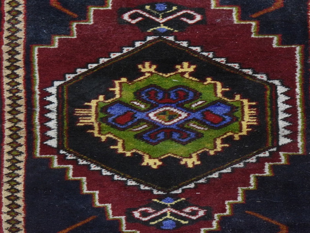 1'7" x 3'0" New Hand Knotted Red Wool Rectangle Oriental Rug - MOA10278653