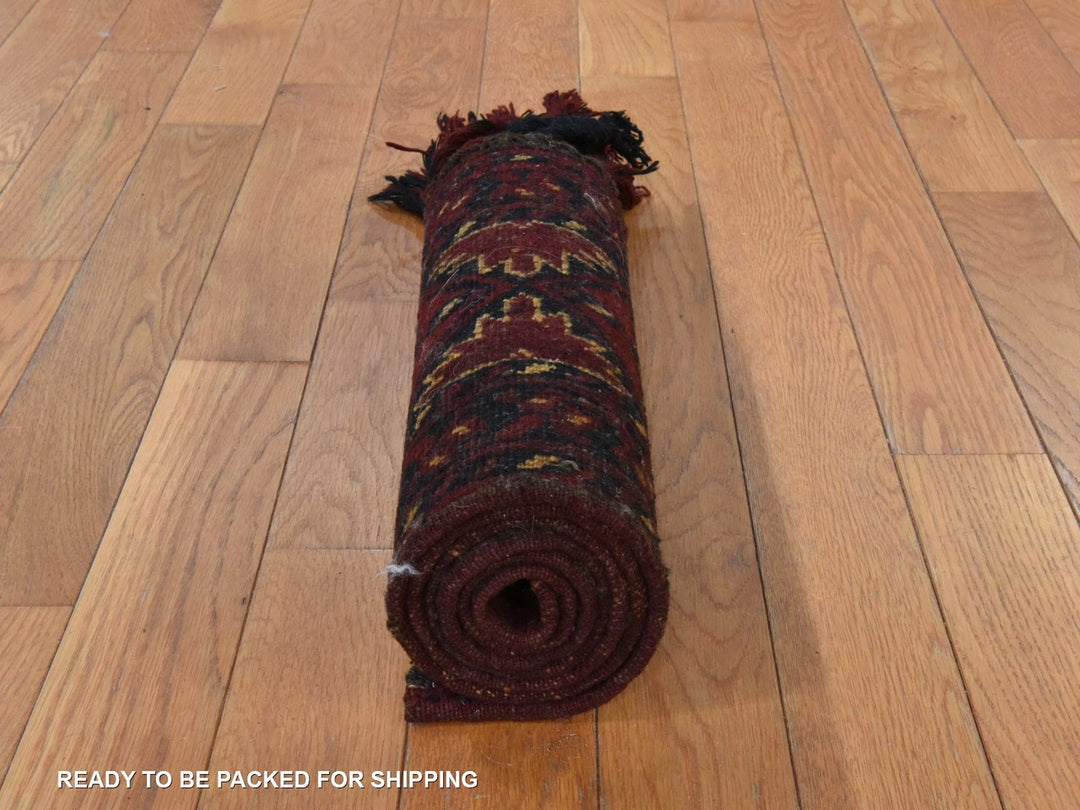 1'3" x 5'0" New Hand Knotted Brown Wool Runner Oriental Rug - MOA10278654