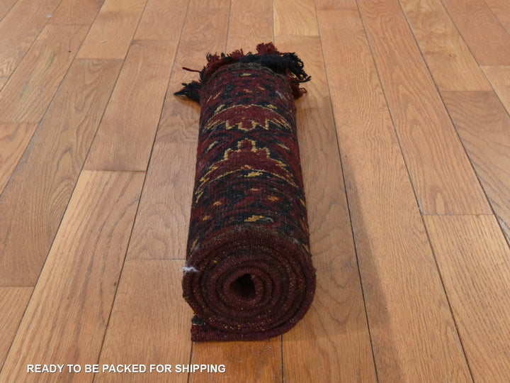 1'3" x 5'0" New Hand Knotted Brown Wool Runner Oriental Rug - MOA10278654