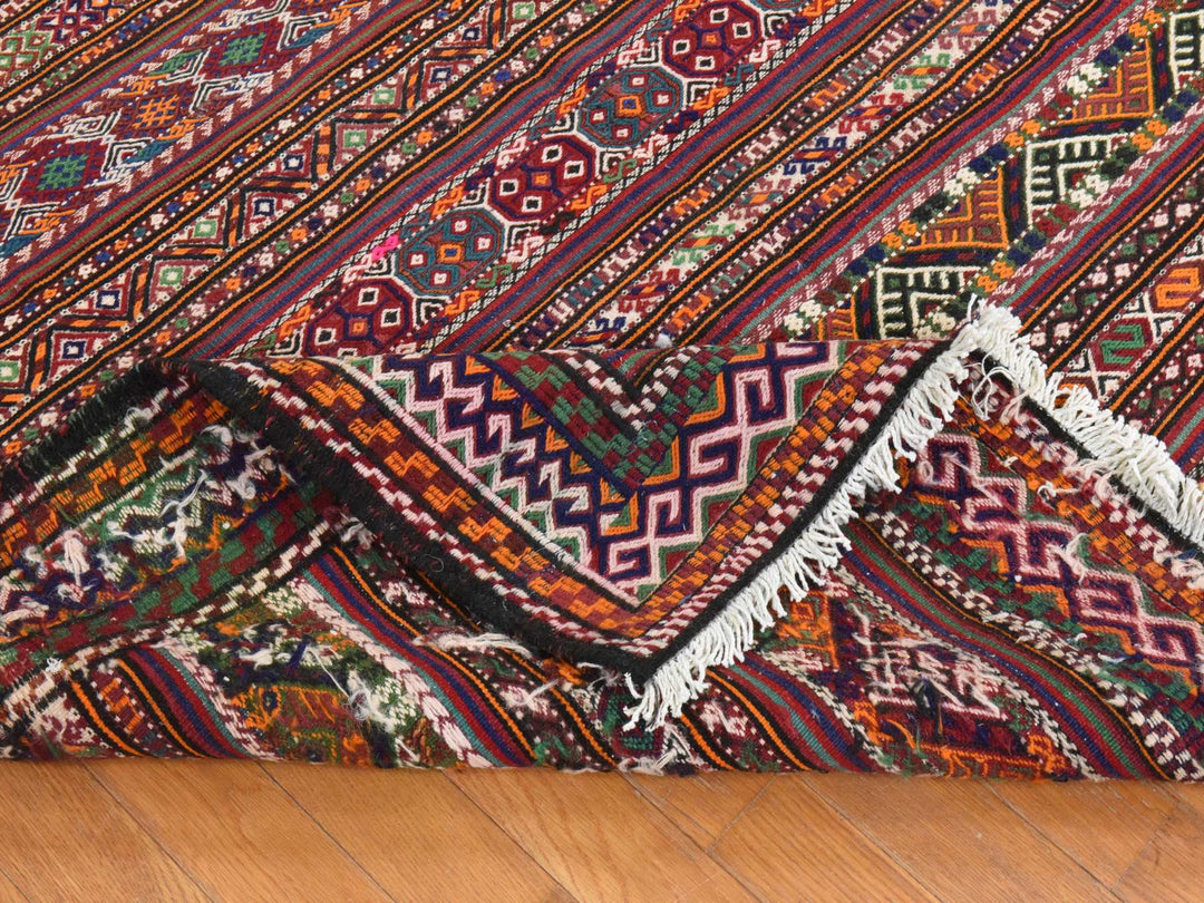 6'1" x 10'5" New Hand Knotted Red Wool Rectangle Oriental Rug - MOA10278661
