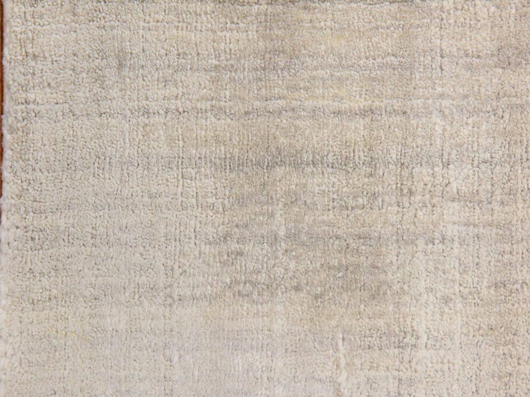 1'0" x 1'0" New Hand Loomed Ivory Wool & Silk Rectangle Oriental Rug - MOA10278662