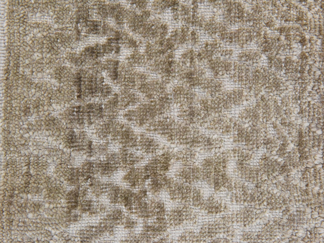 1'3" x 2'0" New Hand Knotted Brown Wool & Silk Rectangle Oriental Rug - MOA10278663