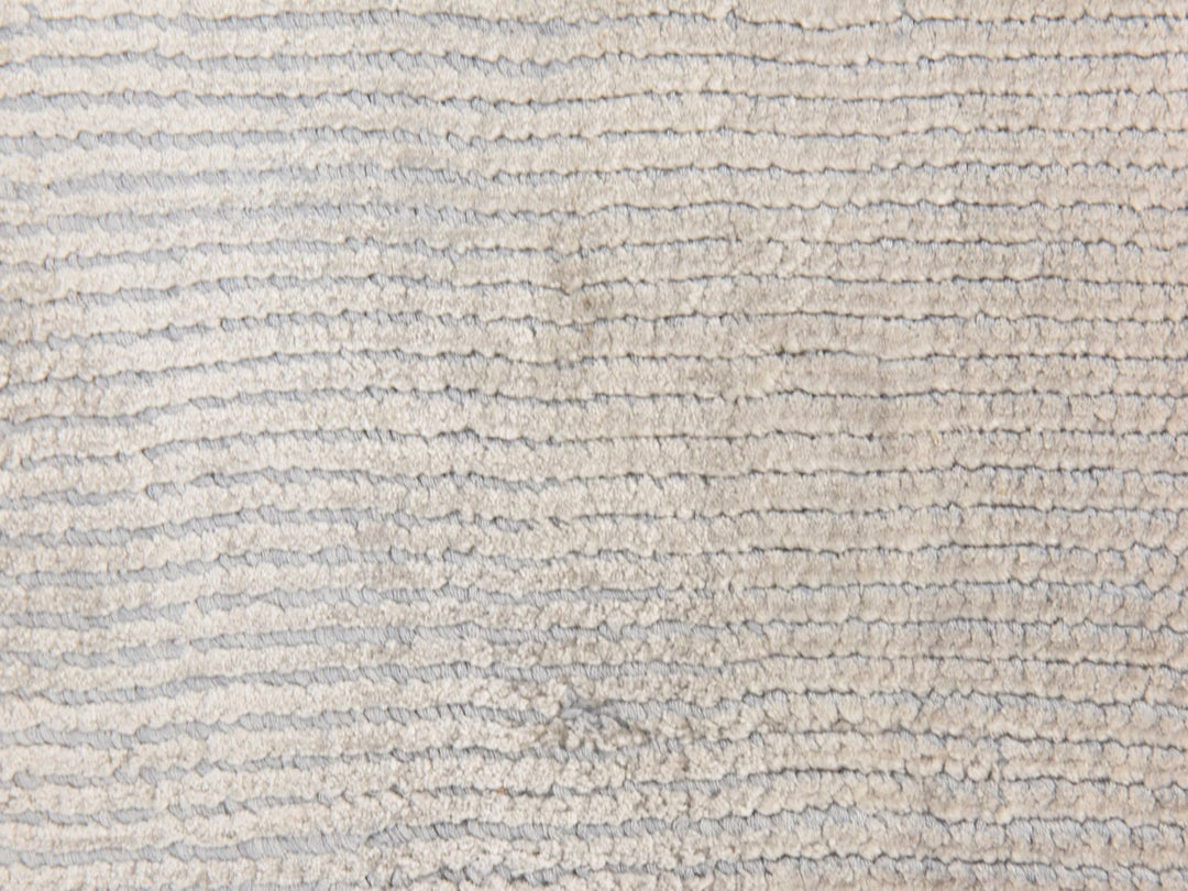 1'0" x 1'0" New Hand Loomed Ivory Wool & Silk Rectangle Oriental Rug - MOA10278664