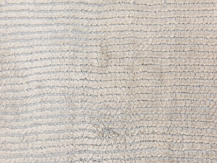 1'0" x 1'0" New Hand Loomed Ivory Wool & Silk Rectangle Oriental Rug - MOA10278664